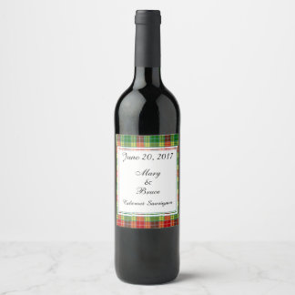 Buchanan Scottish Wedding Wine Label Weinetikett