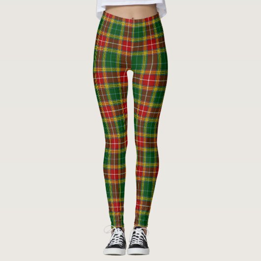 Buchanan Tartan Gelbe, Grüne und Rote Leggings (Vorderseite)