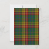 Buchanan Tartan Kariert Wedding RSVP Card (Rückseite)