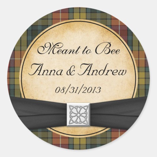Buchanan Tartan Scottish Celtic Wedding Sticker (Vorderseite)