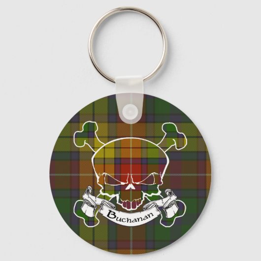 Buchanan Tartan Skull Keyring Schlüsselanhänger (Vorderseite)