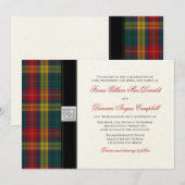 Buchanan Tartan Wedding Einladung (Vorne/Hinten)
