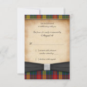Buchanan Tartan Wedding Reply RSVP Card Ver 2 (Vorderseite)