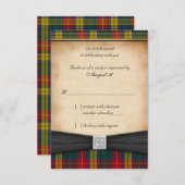 Buchanan Tartan Wedding Reply RSVP Card Ver 2 (Vorne/Hinten)