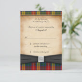 Buchanan Tartan Wedding Reply RSVP Card Ver 2 Karte (Stehend Vorderseite)