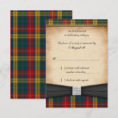 Buchanan Tartan Wedding Reply RSVP Card Ver 2 Karte (Vorne/Hinten)