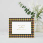 Buchanan Tartan Wedding Response Postkarte (Stehend Vorderseite)