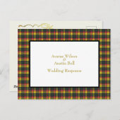 Buchanan Tartan Wedding Response Postkarte (Vorne/Hinten)