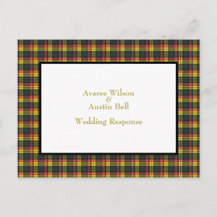 Buchanan Tartan Wedding Response Postkarte