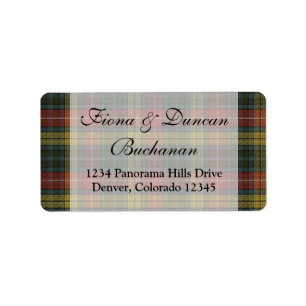 Buchanan Weathered Clan Tartan Address Label Adressaufkleber