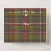 Buchanan Weathered Scottish Tartan All in One Invi Einladung (Rückseite)