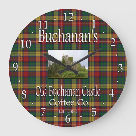 Buchanan's alte Buchanan Burg Kaffee Co. Große Wanduhr (Vorderseite)
