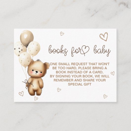 Buchanfrage Bear Beige Light Brown Simple Boho Begleitkarte (Vorderseite)