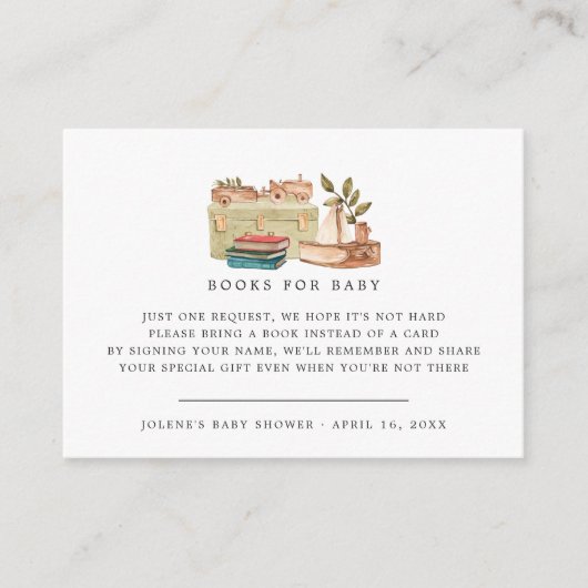Buchanfrage | Boho Kinderzimmer Babydusche Begleitkarte (Vorderseite)