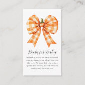 Buchanfrage | Fall Orange Bow Baby Dusche Begleitkarte (Vorderseite)