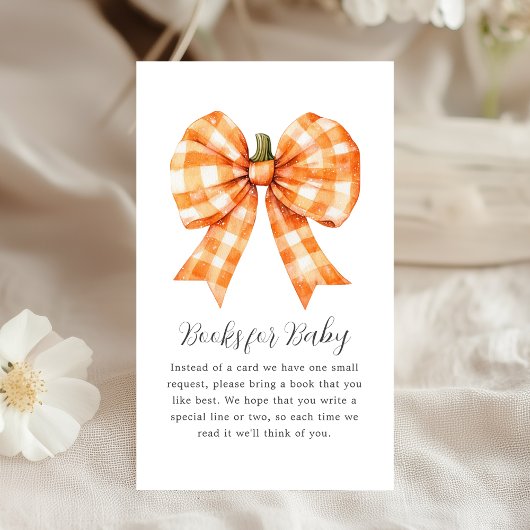 Buchanfrage | Fall Orange Bow Baby Dusche Begleitkarte