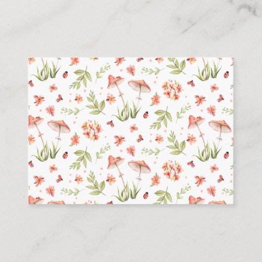 Buchanfrage | Floral Ladybug Babydusche Begleitkarte (Rückseite)