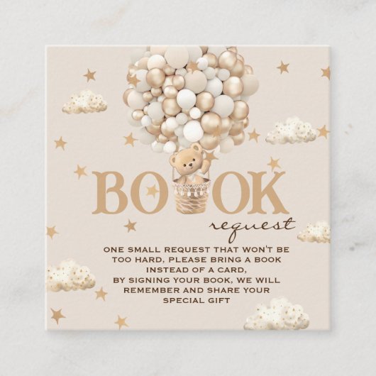 Buchanfrage für Bären Balloons Begleitkarte (Vorderseite)