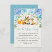 Buchanfrage für Blauwaldtiere Begleitkarte (Vorne/Hinten)