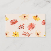 Buchanfrage für Herbst/Wildblume für Babynahrung Visitenkarte (Rückseite)