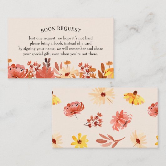 Buchanfrage für Herbst/Wildblume für Babynahrung Visitenkarte (Vorne/Hinten)