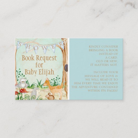 Buchanfrage für Hirschwaldtiere Visitenkarte (Vorderseite)