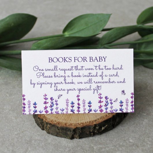 Buchanfrage für Lavendel und Schmetterling Begleitkarte