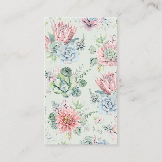 Buchanfrage für Pastel Watercolor Succules Begleitkarte (Rückseite)