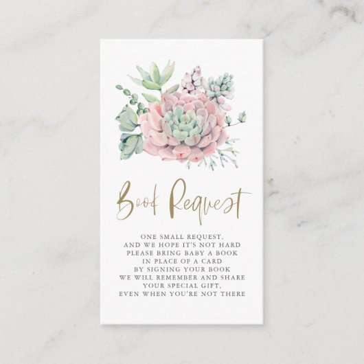 Buchanfrage für Pastel Watercolor Succules Begleitkarte (Vorderseite)