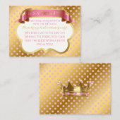 Buchanfrage für Royal Princess Pink Gold Crown Begleitkarte (Vorne/Hinten)