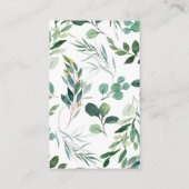 Buchanfrage für Safari in grünen Blättern Visitenkarte (Rückseite)