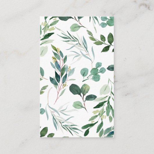 Buchanfrage für Safari in grünen Blättern Visitenkarte (Rückseite)