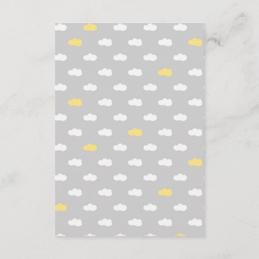 Buchanfrage für Schafe (Gelb & Grau) Begleitkarte (Rückseite)