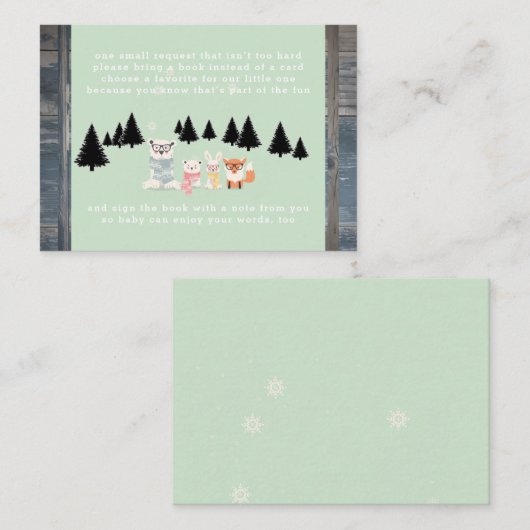 Buchanfrage für Winterwaldwald Tierdusche Begleitkarte (Vorne/Hinten)