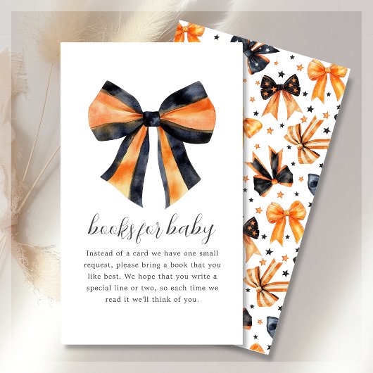 Buchanfrage | Halloween Coquette Bow Babydusche Begleitkarte
