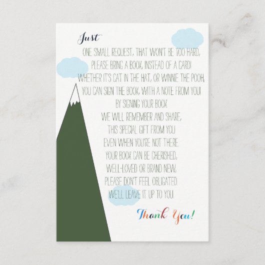 Buchanfrage | Lass der Adventure Begin Baby Shower Begleitkarte (Vorderseite)