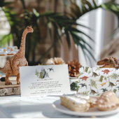 Buchanfrage | Little Dinosaur Baby Dusche Begleitkarte