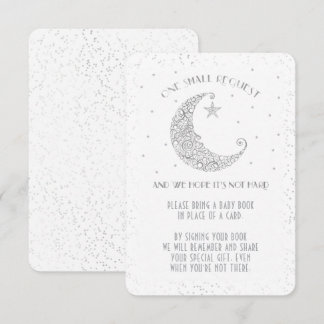 Buchanfrage Moon Star Babydusche Silver White Einladung