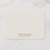 Buchanfrage Neutral Boho Kinderzimmer Babydusche Begleitkarte (Rückseite)