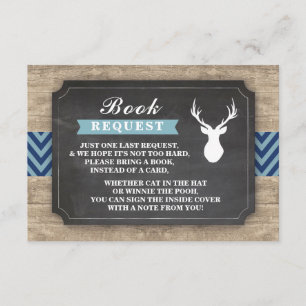 Buchanfrage Stag Baby Dusche Rustic Boy Blue Einladung