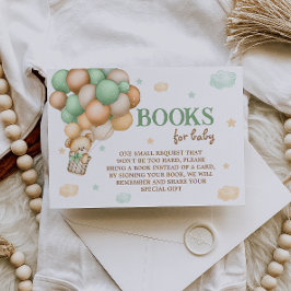 Buchanfrage Teddy Bear Green Hot Air Ballon Begleitkarte