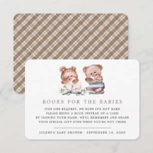 Buchanfrage Teddy Bear Twins Baby Dusche Begleitkarte