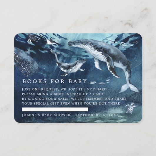 Buchanfrage | Unter der Sea Ocean Baby Shower Begleitkarte (Vorderseite)