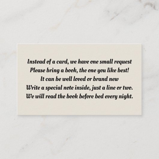 Buchanfrage unter Meer Begleitkarte (Rückseite)