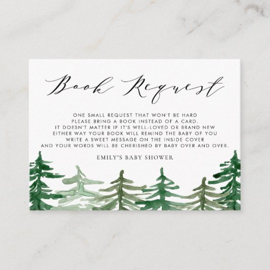 Buchanfrage | Watercolor Woodland Books for Baby Begleitkarte (Vorderseite)