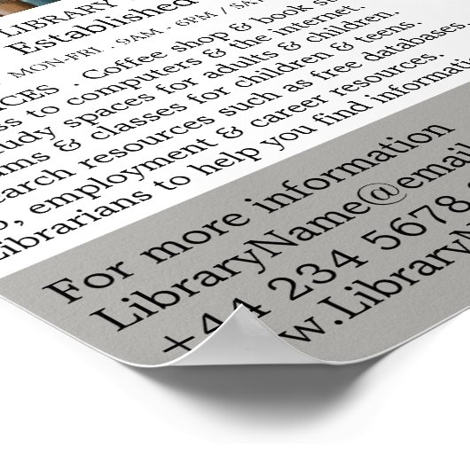 Buchanzeige, Bibliothekswerbung Poster (Ecke)