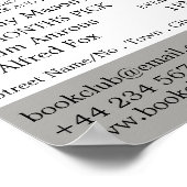 Buchanzeige, Buchklubwerbung Poster (Ecke)