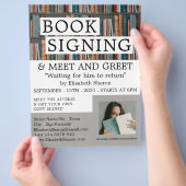 Buchanzeige, Schriftsteller Buchsignatur Flyer (Hand)