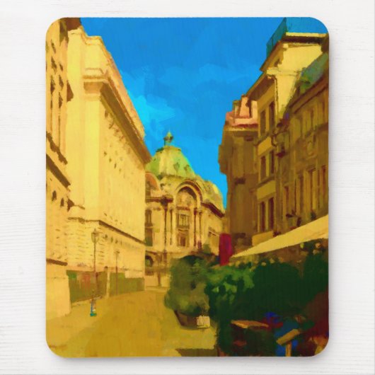 Bucharest Pallace Digital Painting Art Print Mousepad (Vorne)