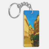 Bucharest Pallace Digital Painting Art Print Schlüsselanhänger (Vorderseite links)